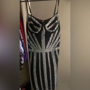 Black Rhinestone Windsor Dress